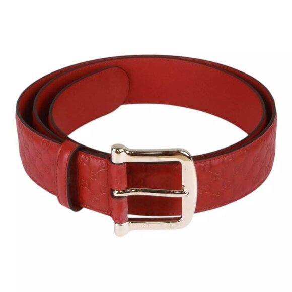 Authentic Gucci Micro Guccissima Belt red leather - Picture 1 of 8